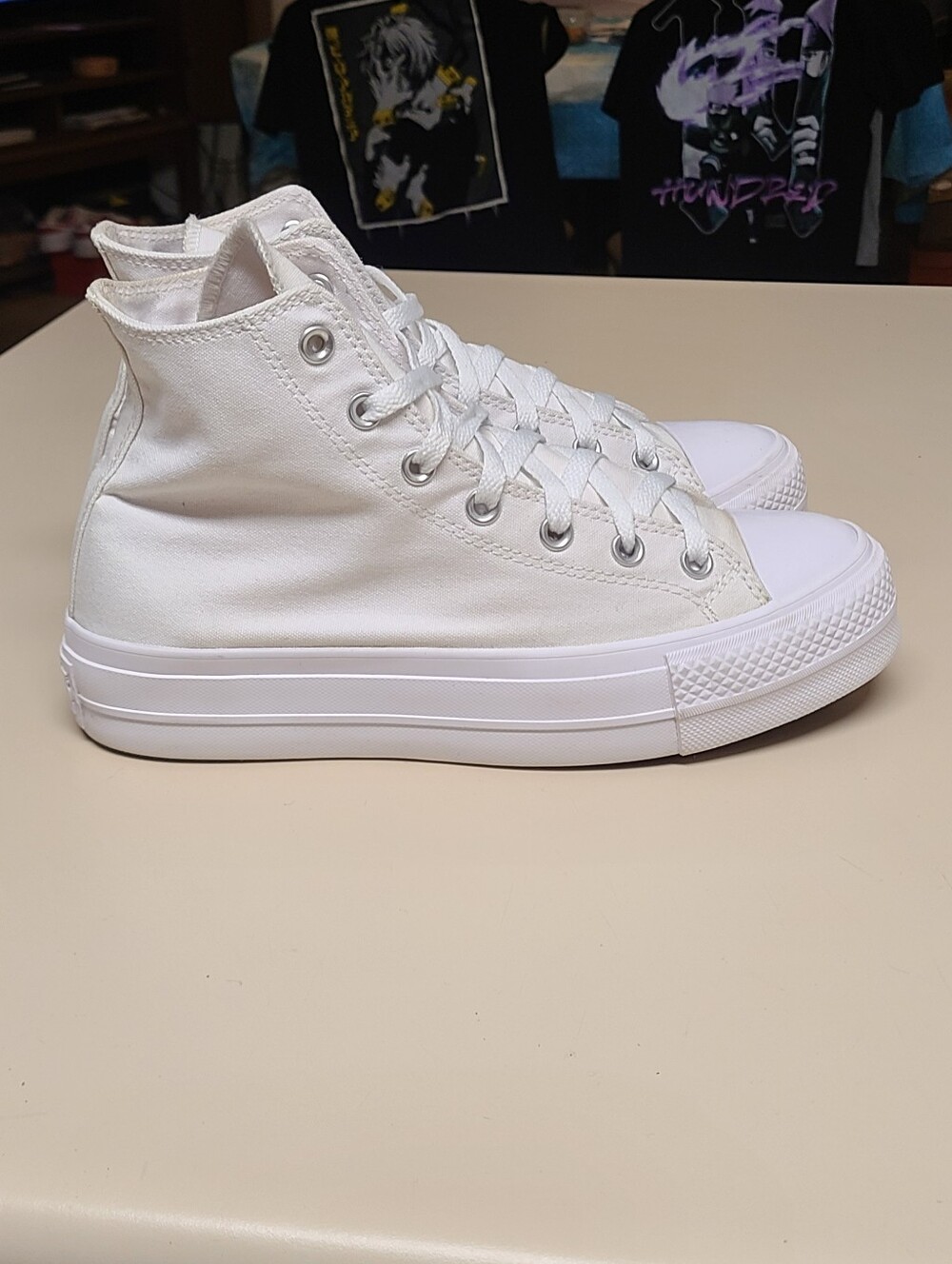 Converse CTAS Hi Lift 'Love Me Lots' Heart patch casual hi top sneakers size 9 - Picture 8 of 12